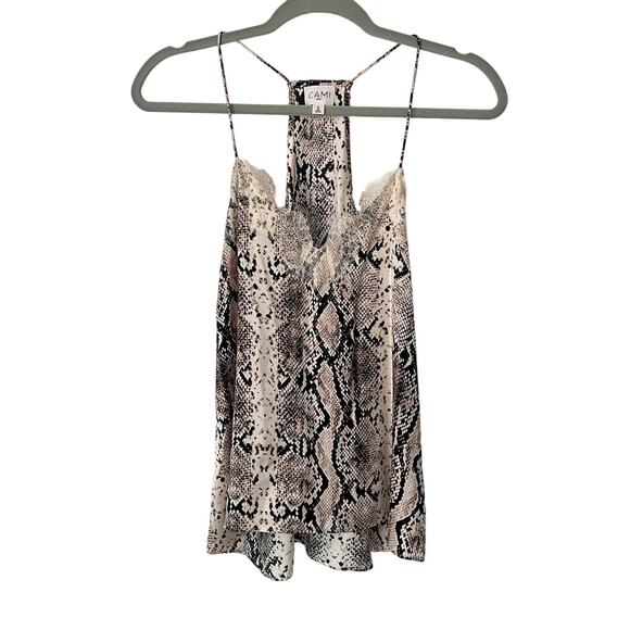 Anthropologie CAMI NYC Cleo Snake Print Racerback Silk Cami S Mobwife - Picture 1 of 5